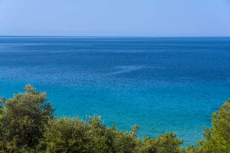 Big Atlantic beautiful ocean with clear skyの写真素材