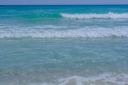 Several beauty sea foamy wave in Thasosの写真素材