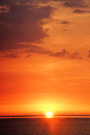 Sunset on the Wadden Seaの写真素材