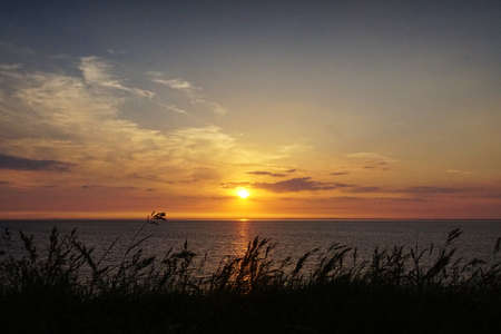 Sunset on the Wadden Seaの写真素材