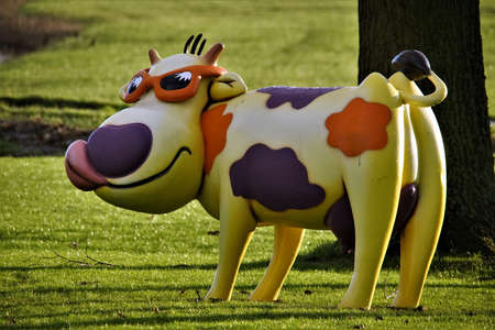 comical cowの写真素材