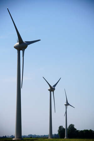 wind energy through windmillsの写真素材