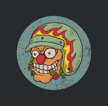 racer clown engine smoke vectorのイラスト素材