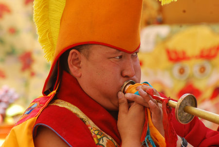 Closeup of tibetan buddhismのeditorial素材