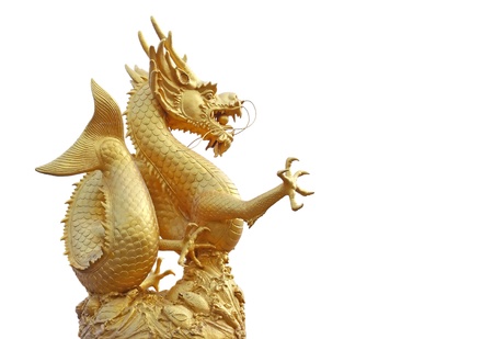 golden dragon statue, phuket thailand の写真素材