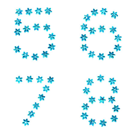 number made of blue craft sequins 