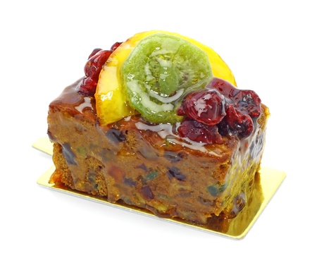 Beautiful decorated fruit cake の写真素材
