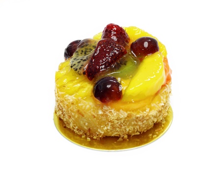 fruit tartlet isolated on white の写真素材