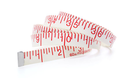 roll of measuring tape isolated on white background 