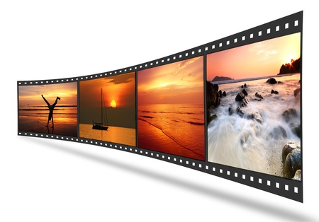 3D film strip with nice pictures の写真素材