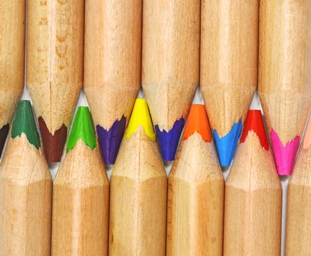 Set of color pencil isolated on white background の写真素材