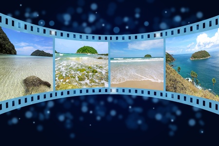 3D film strip with nice pictures of andaman scene の写真素材