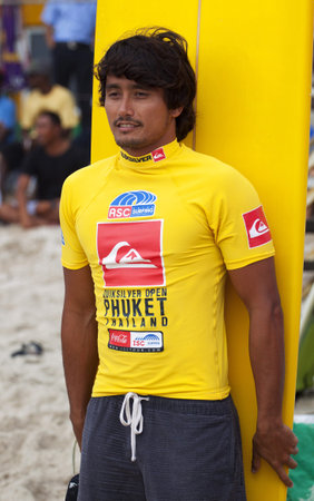 PHUKET, THAILAND - SEPTEMBER 15  unidentified  surfer races the Quiksilver Open Phuket Thailand on...