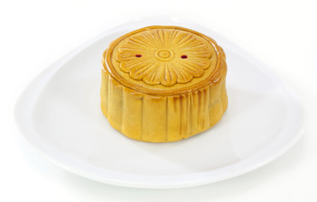 moon cake on white plate