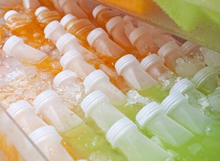 Bottles of Fruit Juicesの写真素材