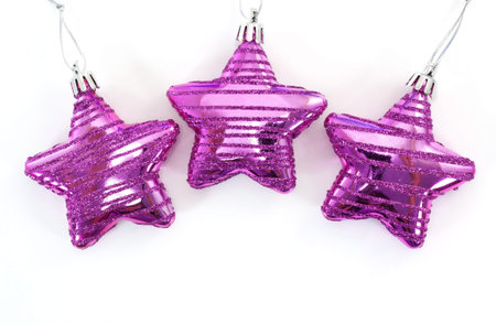 pink christmas star on white background