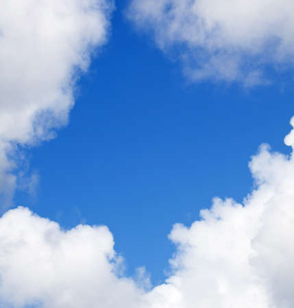 blue sky background with white cloudsの写真素材
