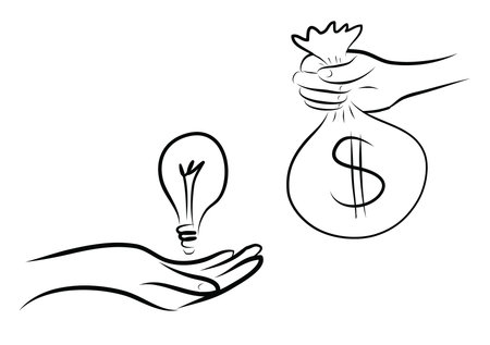 hand drawing business concept on whiteのイラスト素材