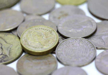 British pound  dollar and euro coin