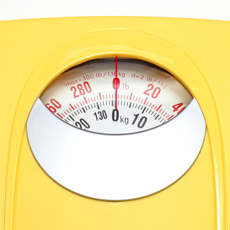 Bathroom Weight Scale on whiteの写真素材