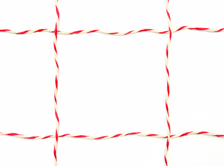 String red and white as frame on whiteの写真素材