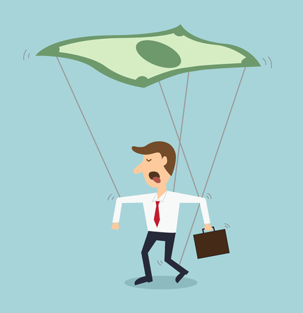 man control by money motivation business conceptのイラスト素材