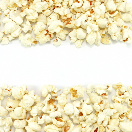 Popcorn on the white background の写真素材