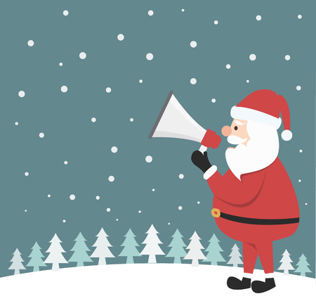 Santa Claus shouting in a megaphoneのイラスト素材