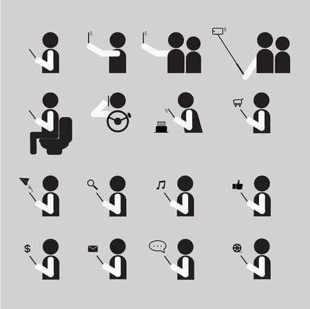 People using Smartphone in lifestyle vector illustrationのイラスト素材