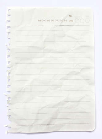 lined white crumpled paper background textureの写真素材