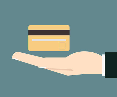 businessman hand hold credit card vectorのイラスト素材