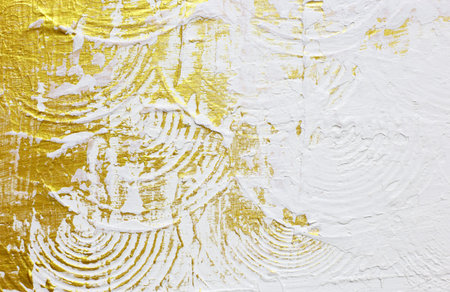 gold textured abstract painting on white background