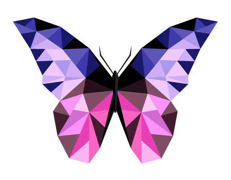 Abstract polygonal butterfly low poly illustration.のイラスト素材
