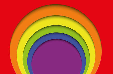 Rainbow paper cut background. The symbol of the LGBT community.のイラスト素材