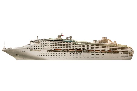 Cruise ship boat isolated on white backgroundの写真素材