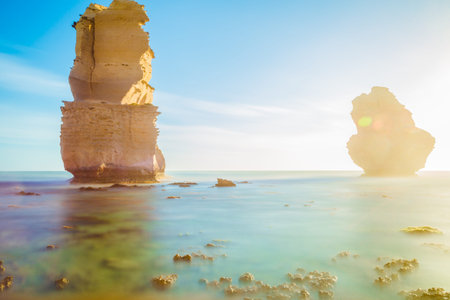 Gibson Steps at sunset in Port Campbell National Park. Great Ocean Road, Victoria state, South...