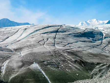 Closeup of Kennicott Glacier in the Wrangell St. Elias National Park in summer, Alaska, USA.の写真素材