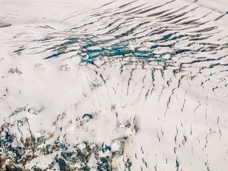 View from the flight. Closeup of glacier in the Wrangell -St. Elias National Park Alaska, Alaska, USA. .の写真素材