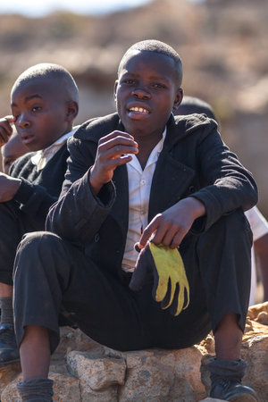 Blyde River Canyon Nature Reserve, South Africa - August 22, 2014: South African kid in school...