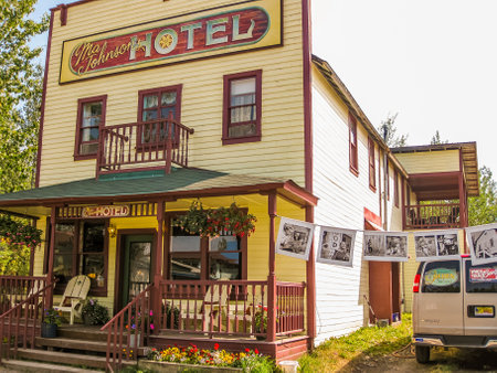 McCarthy, Wrangell St. Elias National Park, Alaska, United States - August 4, 2009: The historical Ma Johnsons Hotel in the old townのeditorial素材