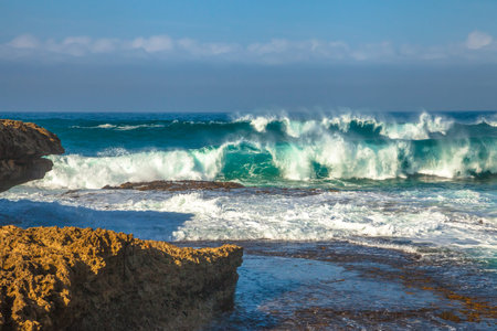 waves in Loch Ard Gorge, Port Campbell NP. The Shipwreck Coast of Victoria, from to Cape Otway to Port Fairy, a distance of Approximately 130 km. This coastline is accessible via Great Ocean Roadの写真素材