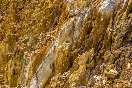 Close-up of colorful rocks minerals around Queenstown in Tasmania, Australia.