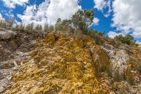 Tipical minerals rocks around Queenstown in Tasmania, Australia.の写真素材