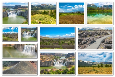 Idaho landmarks collageの写真素材