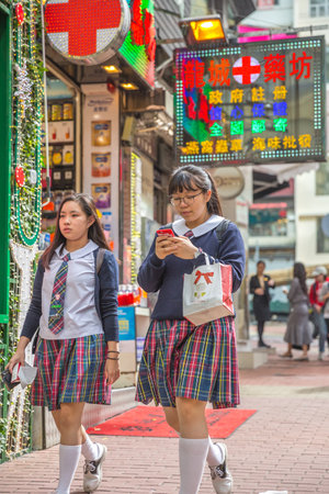 asian school girlsのeditorial素材