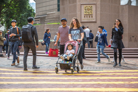 Times Square asian familyのeditorial素材