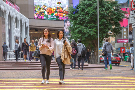 Asian women walkingのeditorial素材