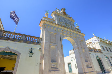 Sintra, Portugal - August 9, 2017: bottom view of Seteais Palace. The Palacio de Seteais is now five star Hotel Tivoli.のeditorial素材