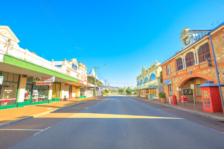 York, Australia - Dec 25, 2017: Gift Shop, store and York Post Office on Avon Terrace in York, a historic popular tourist town in Avon Valley. York is the oldest inland settlement in Western Australiaのeditorial素材