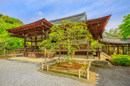 Kyoto, Japan - April 27, 2017: Taho-den hall or Hall of Many Treasures in Tenryu-ji, the most...